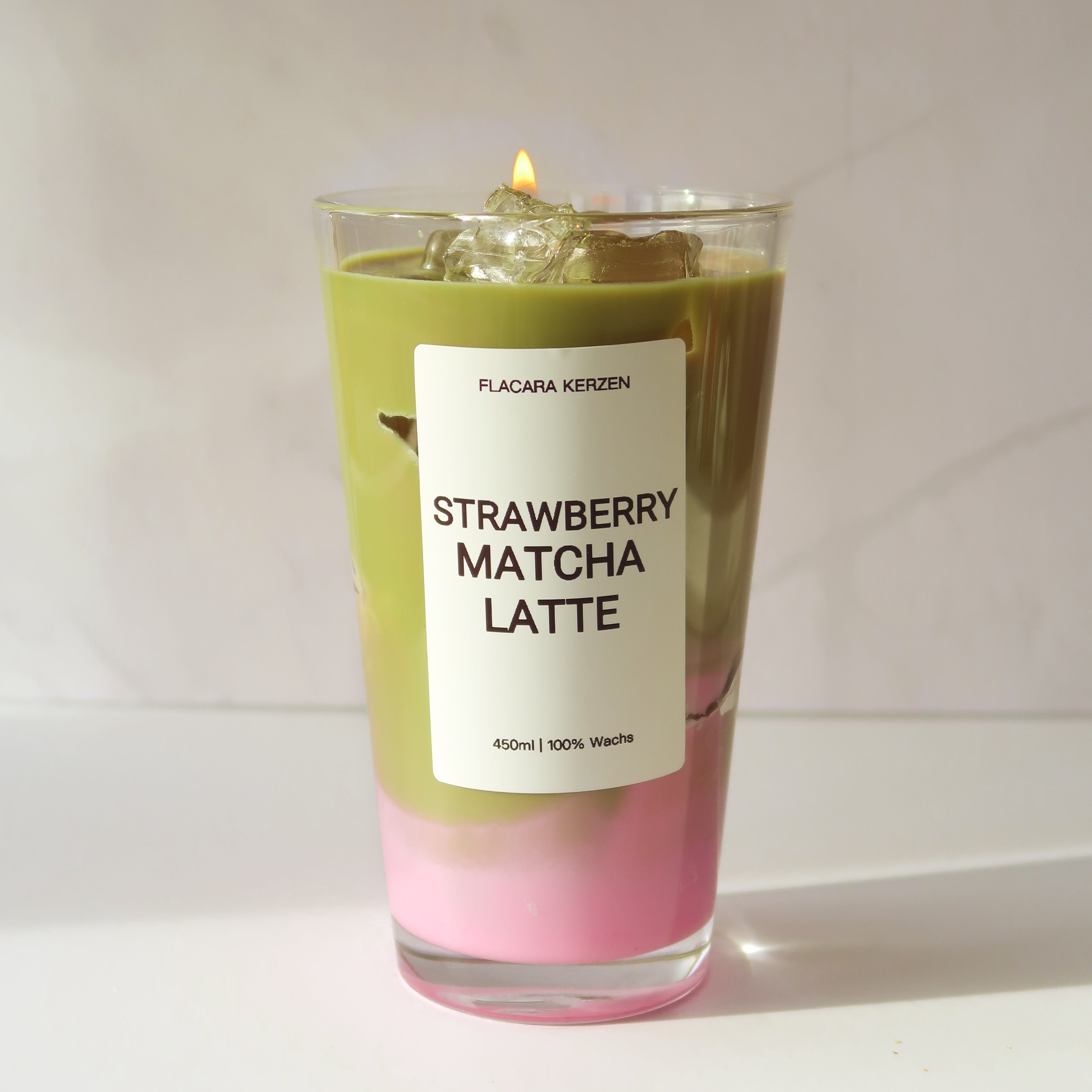 Strawberry Matcha Latte Kerze