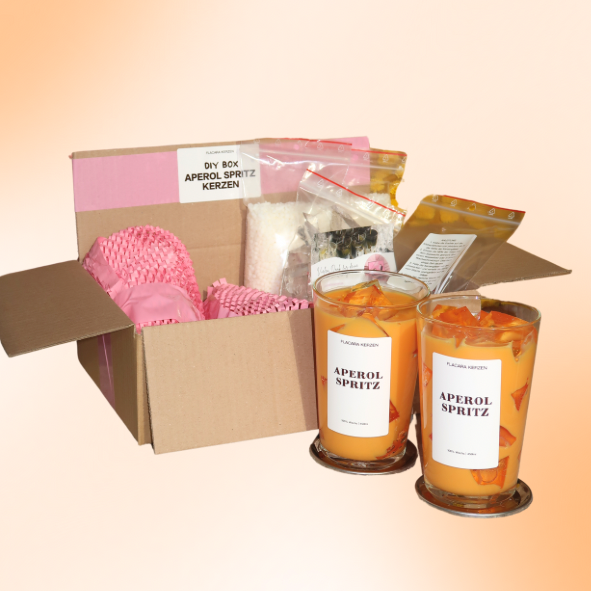 DIY-Box: 2 Aperol Spritz Kerzen