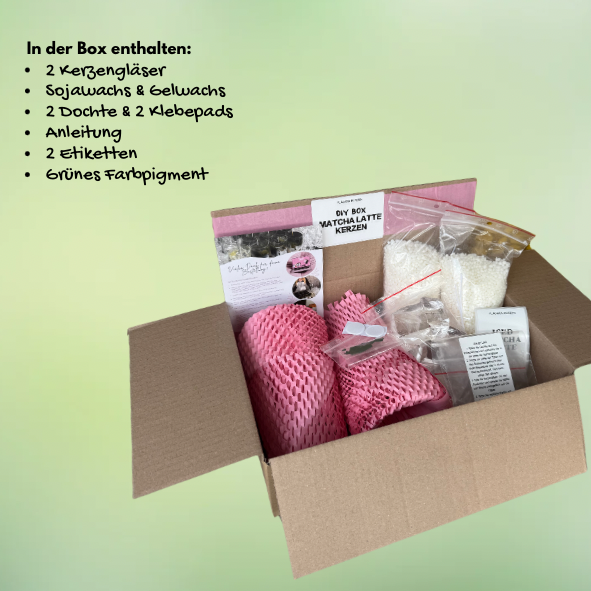DIY-Box: 2 Matcha Latte Kerzen