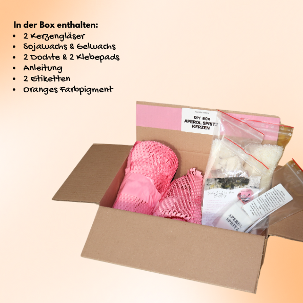 DIY-Box: 2 Aperol Spritz Kerzen