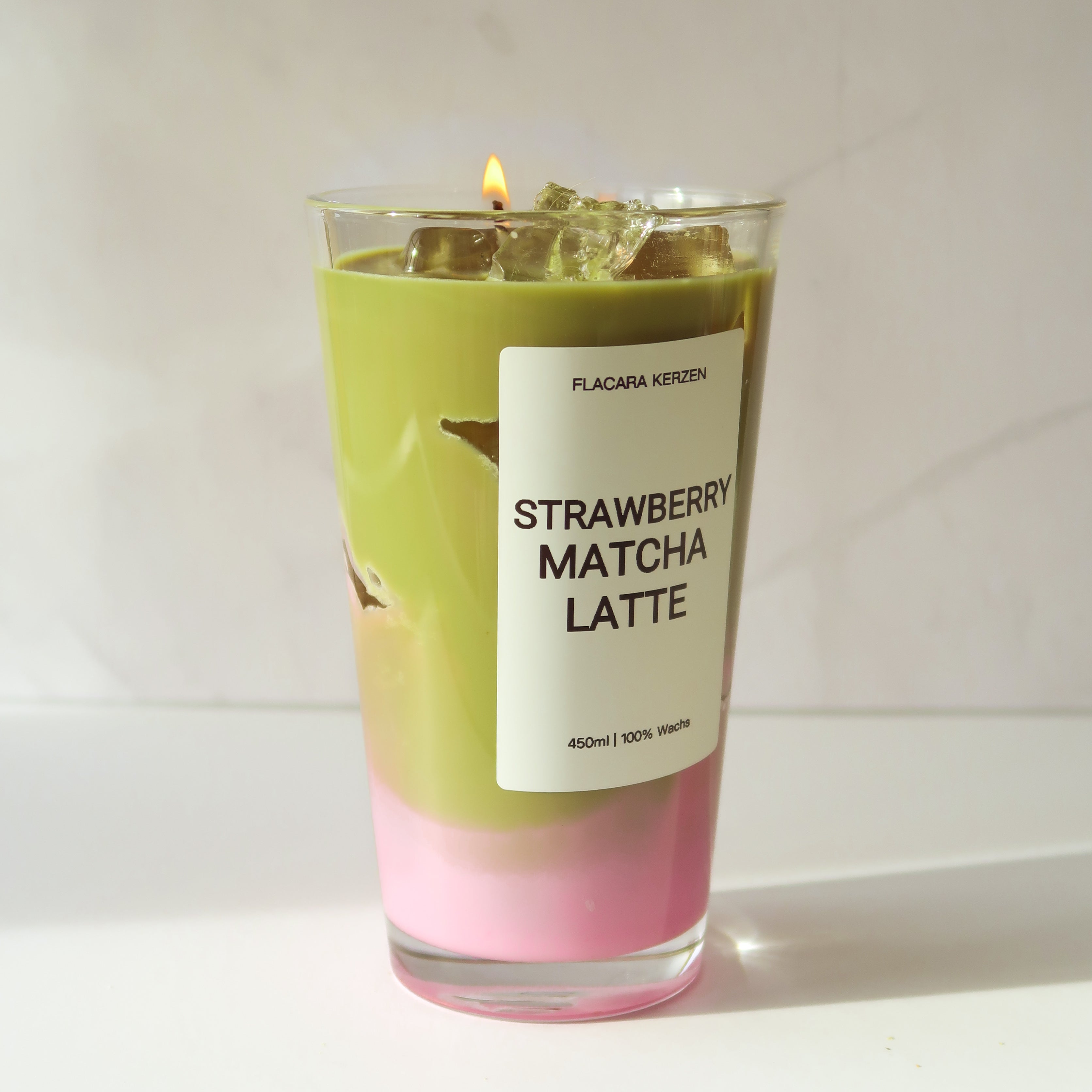 Strawberry Matcha Latte Kerze