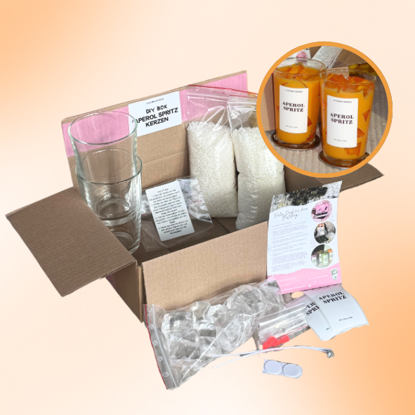 DIY-Box: 2 Aperol Spritz Kerzen