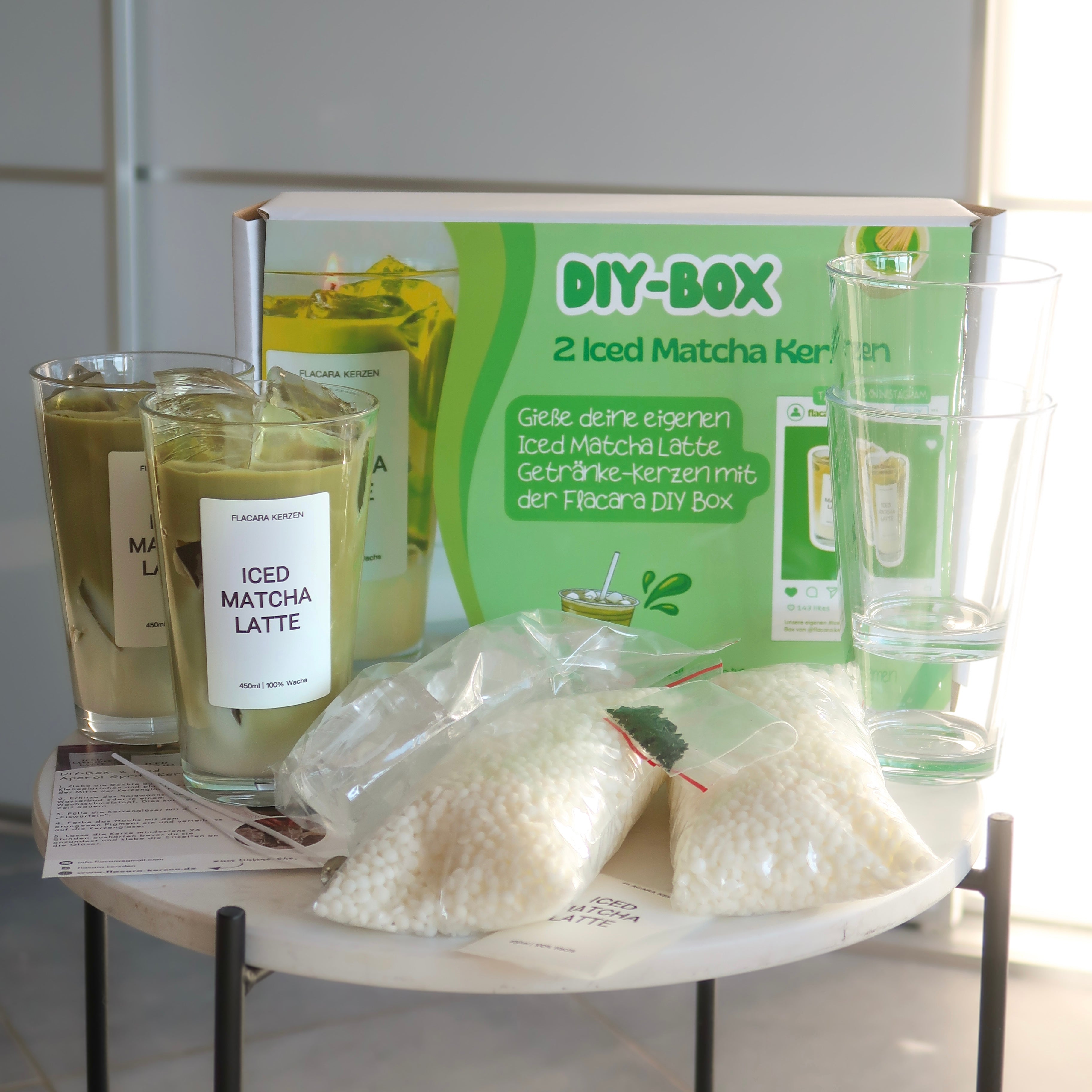 DIY-Box: 2 Matcha-Duftkerzen