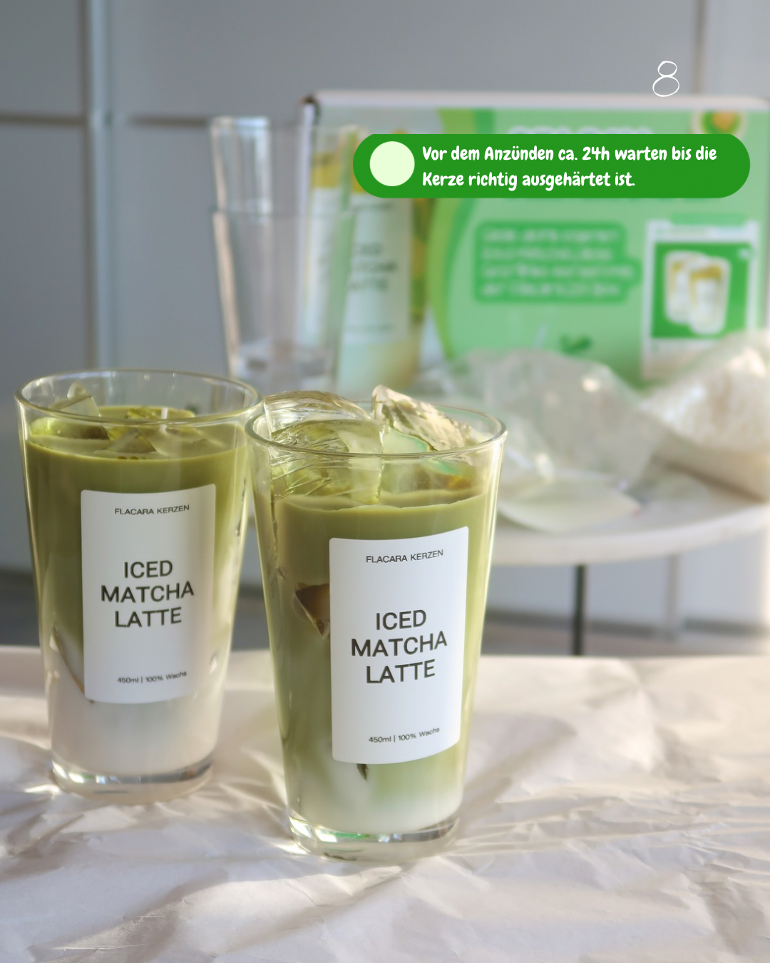 DIY box: 2 matcha latte candles 