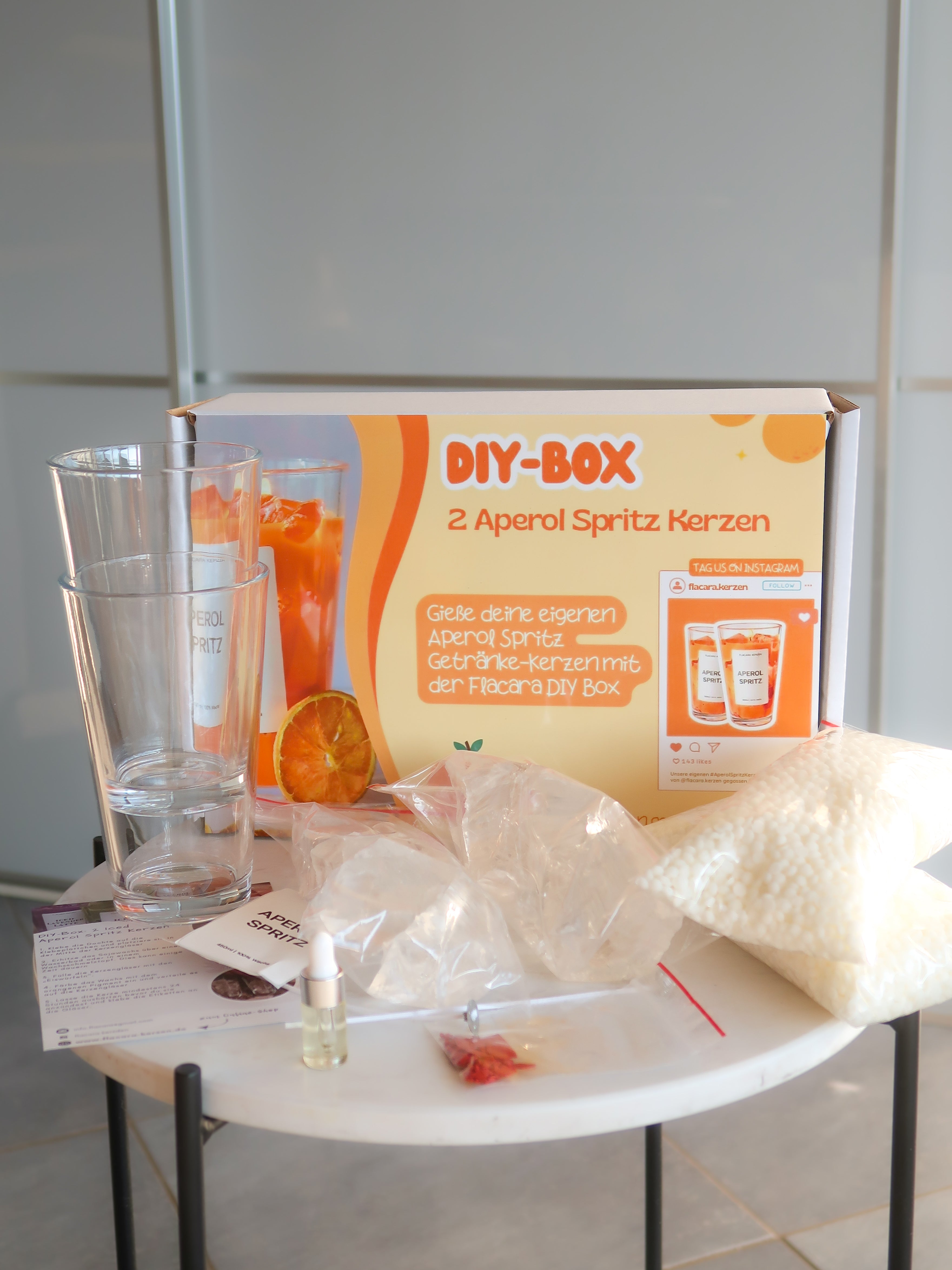 DIY-Boxen Spar-Set: 2 Aperol & 2 Matcha Duftkerzen