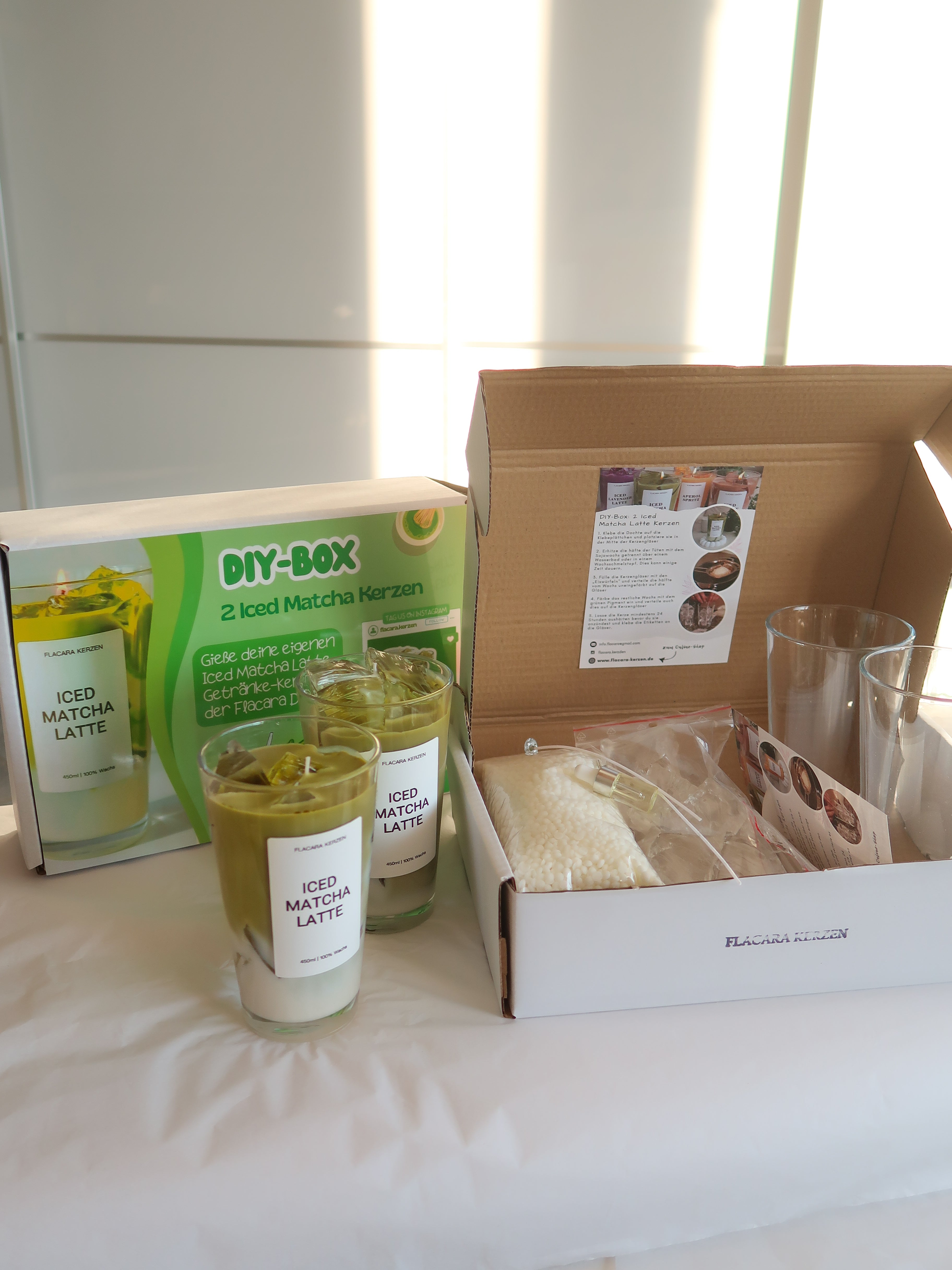 DIY-Box: 2 Matcha-Duftkerzen